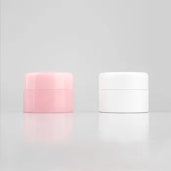 

100pcs 10g white/pink Small Empty Cosmetic white Plastic Cream Jar 10cc Plastic Jar Eye Cream Bottle Cosmetic