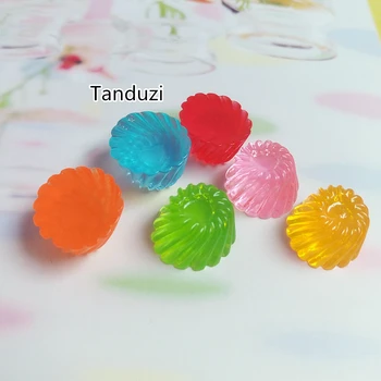 

Tanduzi Wholesale 100PCS Miniature Jelly Candy Resin Flatback Cabochons Simulation Food Scrapbooking DIY Dollhouse Miniatures