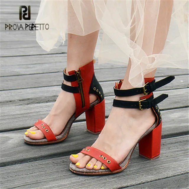 US $100.0 |Prova Perfetto 2018 Sommer Frauen Sandalen Chunky High Heels Nieten Studded Ankle Straps Gladiator Sandale Frauen Pumpen in Prova Perfetto US $100.0 |Prova Perfetto 2018 Sommer Frauen Sandalen Chunky High Heels Nieten Studded Ankle Straps Gladiator Sandale Frauen Pumpen in Prova Perfetto
