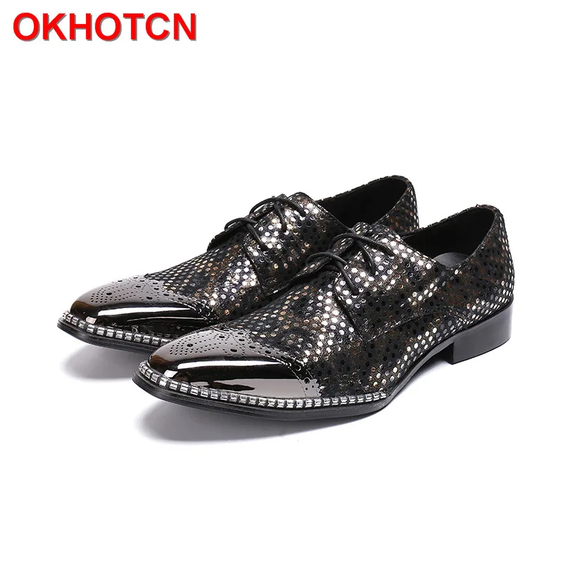 Hommes Homme Vache Designer Okhotcn Bling Strass Oxford Véritable Cuir Robe Chaussures Lacets Daim Mocassin Pour À En g6nq7wB6t