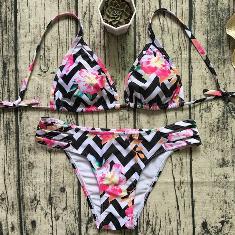 Женский купальник Misswim Раздельный черный с принтом в виде звезд бикини пуш апом
