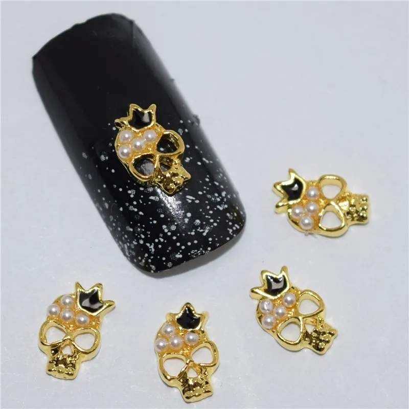 

10psc New Crown skull 3D Nail Art Decorations,Alloy Nail Charms,Nails Rhinestones Nail Supplies #420