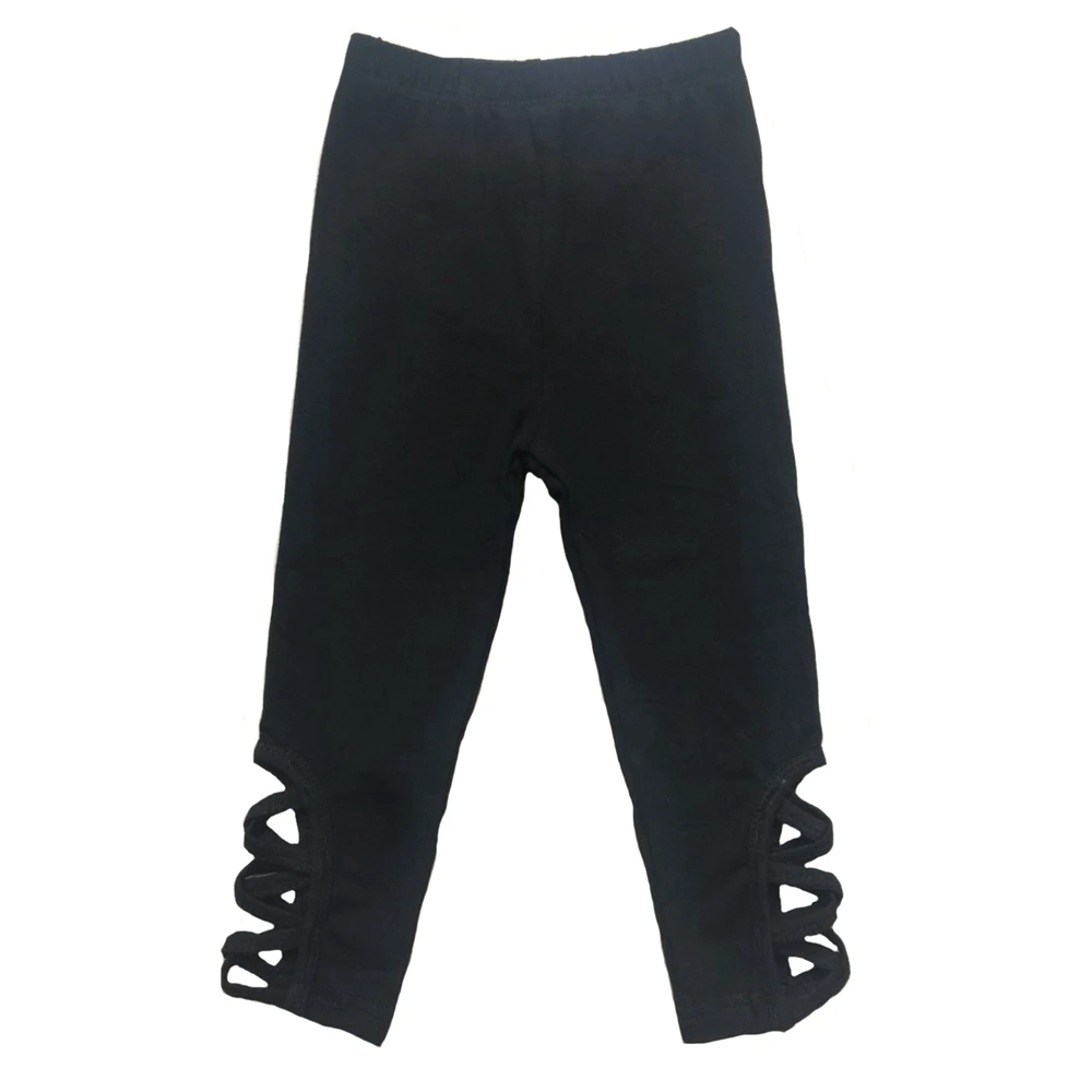 

hollow black cross Cotton Baby Girls Icing Ruffle Leggings