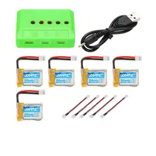5 unids jjrc original 3.7 v 150 mah 30c lipo baterías con 5 en 1 cargador de batería para jjrc h36 nihui nh010 rc quadcopter drone