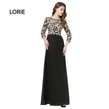 Echt Abendkleid für Mutter der Braut mit Lange ärmeln Appliqued Schwarz Chiffon Plus Size Prom Kleid vestidos