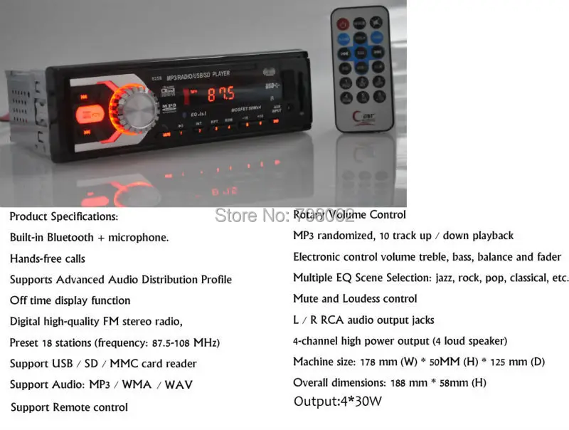 Авторадио 12 в автомобильный Радио MP3 стерео FM Аудио плеер Bluetooth USB/SD MMC порт автомобильное радио bluetooth радио-Кассетный проигрыватель 1 DIN