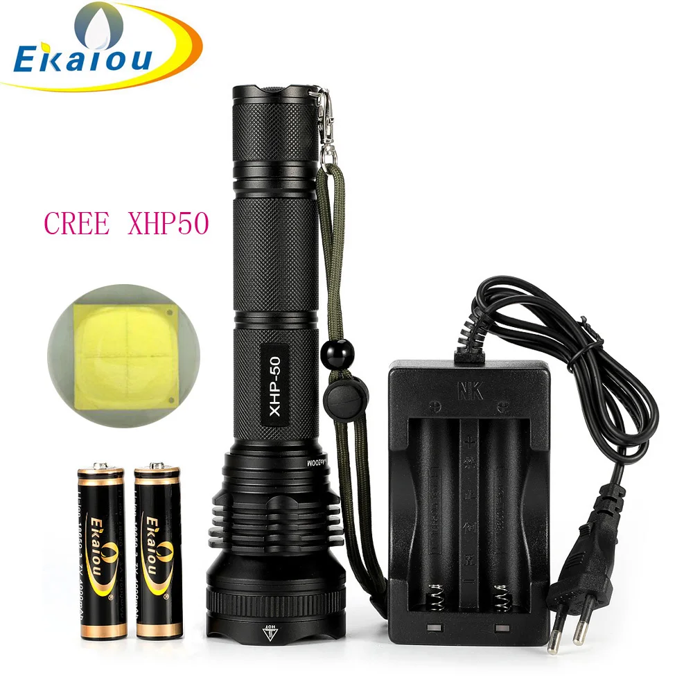 new CREE XHP50 Waterproof 8000 lumens LED Aluminum Flashlight Powerful Torch Zoom Tactical flashlight fenix uc30 960 lumens waterproof flashlight handheld led torch
