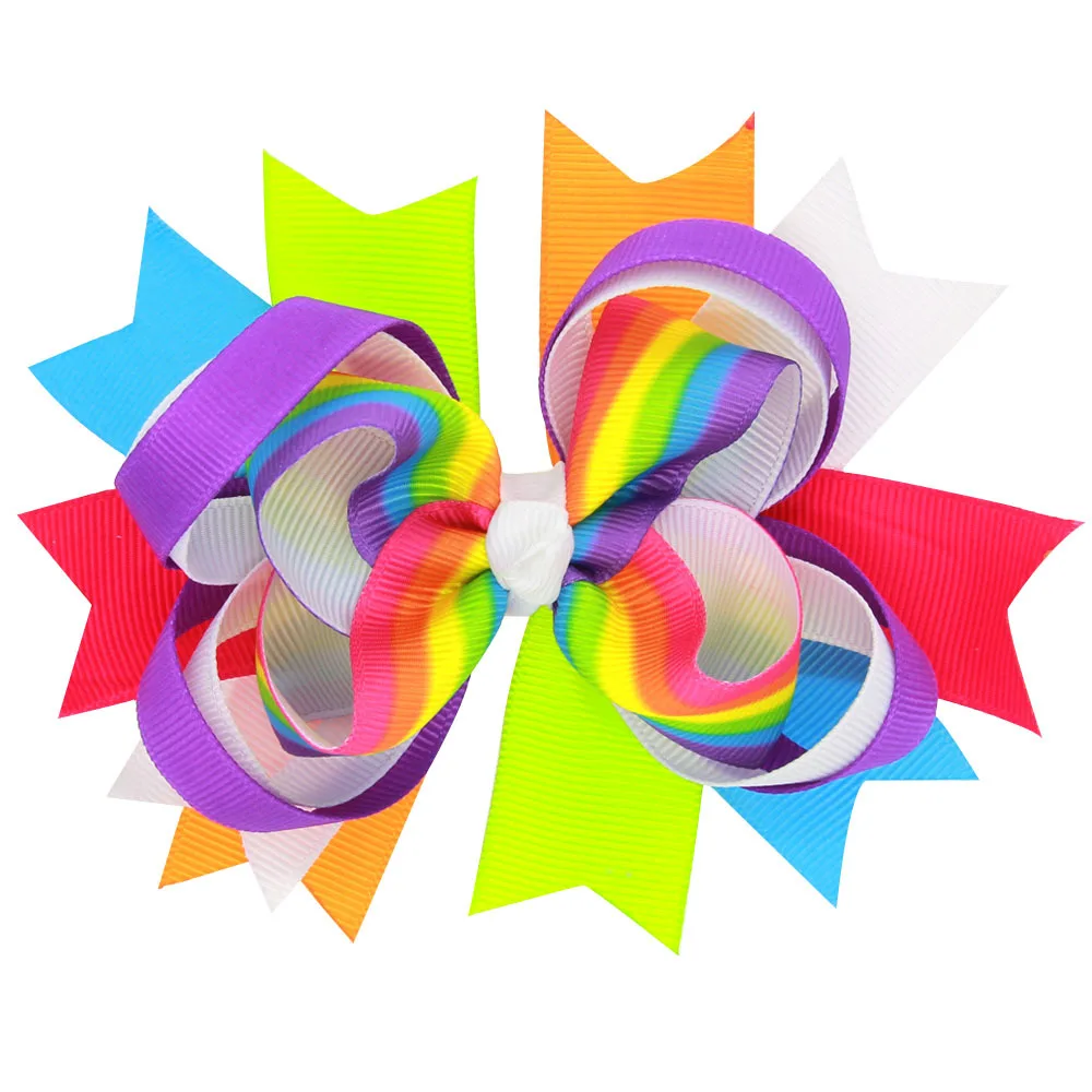 cheap 1PCS Novelty Handmade Boutique Colorful Princess Creative Design Wave Hair Bow Hairpin for Kids Girls Clip DIY Headwear 2017