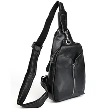 2017 Handmade Unisex Messenger Sling Bag Mens Black Genuine Leather Crossbody Bag Casual Style 3041