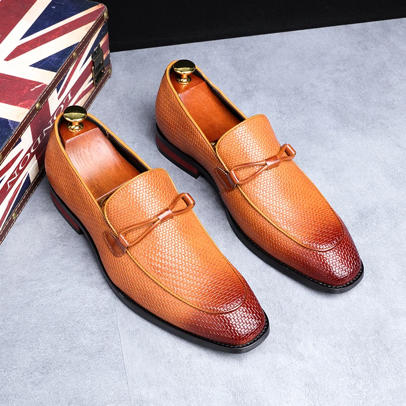 

2019 Men's Dress Party Shoes Luxury BrandFashion Designer Loafers Breathable Flats Men Comfortable Banquet Shoes Plus Size 37-48