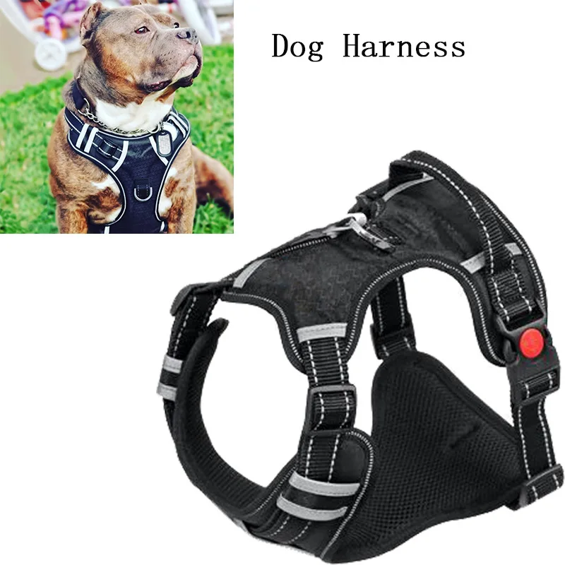 

Dogs Chest Harness Reflective Large Dogs Vest Harnesses Control Leash For Ferocious Dogs Pets Leading Collar Puppy Tractor Rope