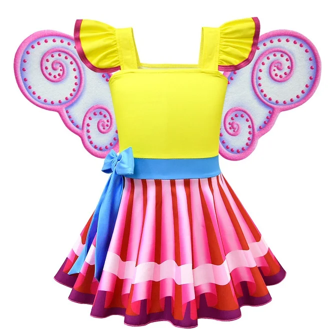 Г. Нарядное платье Нэнси для девочек новые летние детские праздничные платья маскарадный костюм футболка и брюки маска с крыльями, одежда - Цвет: dress with wing