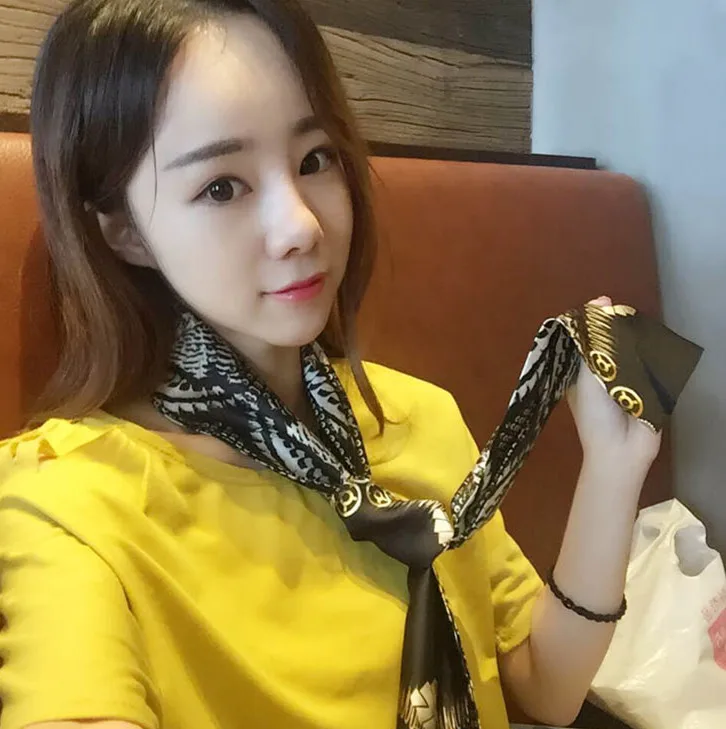 

Fashion women's scarves Hundreds of slender and narrow scarves Decorative thin retro scarf