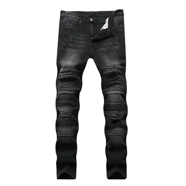 DANT BULUN New Black Ripped Jeans Men Hole Denim Pants Hip