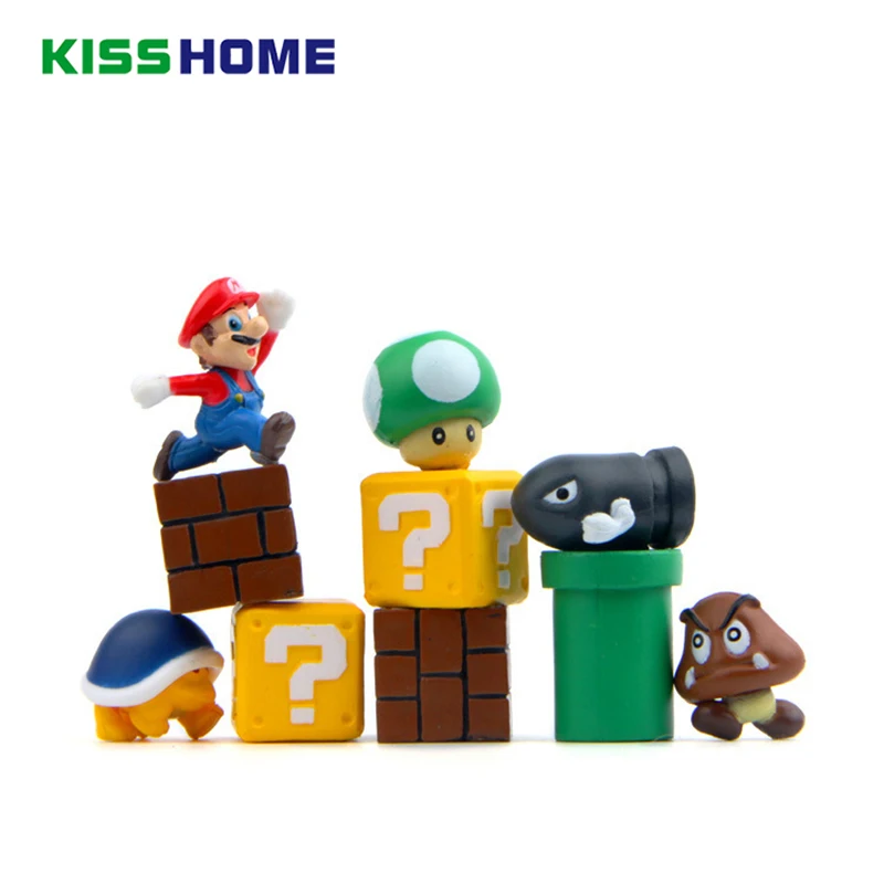 

10pc/lot Super Mario Bullet Mushroom Garage Kits DIY Plastic Figurines Gardening Fish Tank Arrangement Decoration Miniatures