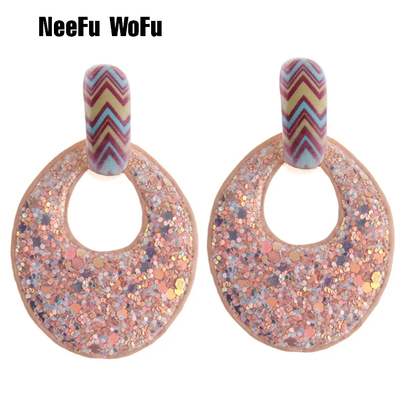 NeeFu WoFu Band Flash кожаные серьги с принтом большие капли воды большие серьги ювелирные изделия для женщин Brinco Ear Oorbellen Рождественский подарок