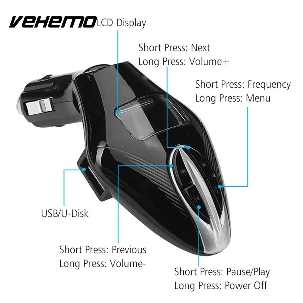 Автомобильный FM передатчик, bluetooth-ресивер Смарт fm-передатчик автомобильный fm-адаптер Универсальный AUX Стерео