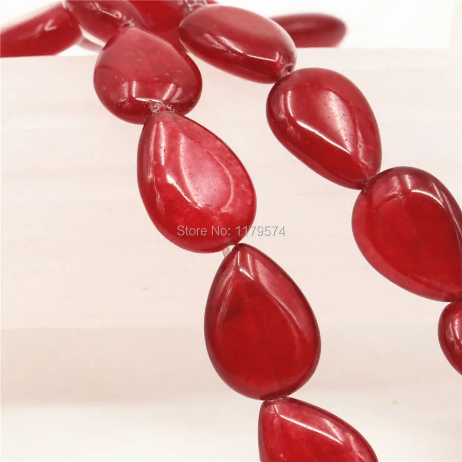 

13x18mm Ornaments Blue/Red Tears DIY Chalcedony 15inch Nature Stone Jewelry Making Crafts Loose Beads Women Girls Christmas Gift
