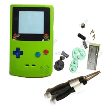 Замена цвета зеленого яблока DIY полный набор оболочки крышка для GameBoy цвет консоли корпус w/резиновая прокладка стикер красочные кнопки