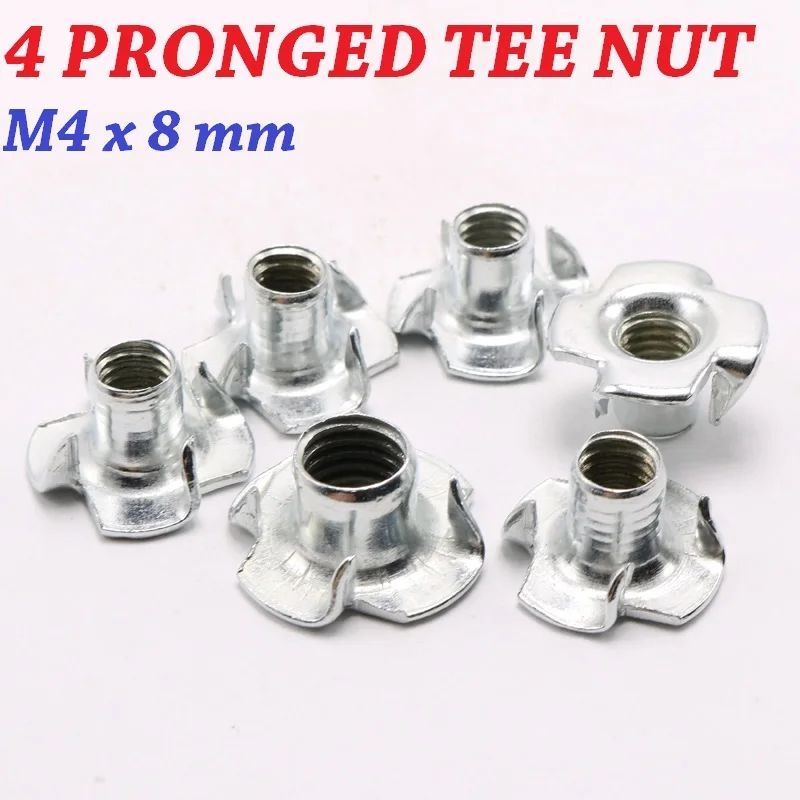 Buy 200pcs/lot M4 X 8MM Four Pronged Tee Nuts speaker