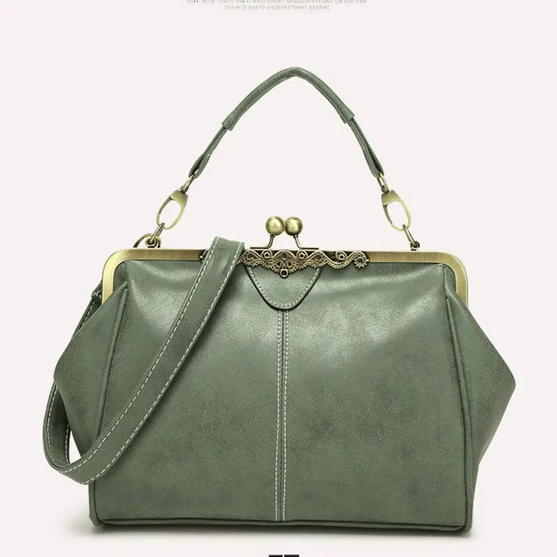 Vintage Classic Metal Clasp bag Woman Shoulder Bags Nubuck Handbags Famous Brand Designer High