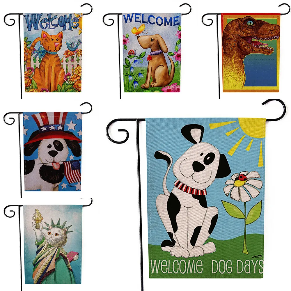 

New Arrival Fashion 47 and 32 cm Garden Flag Indoor Outdoor Home Decor Cute Pet Letter Pet Letter Welcome Flag For Home Hot #35