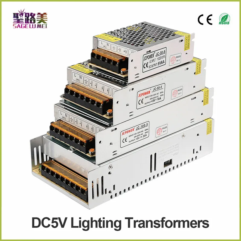 Переменного тока в DC5V 2A 4A 6A 10A 12A 20A 30A 40A 60A светодиодный Питание 10 W 20 W 30 W 50 W 100 W 150 W 200 W 300 W светодиодный трансформатор драйвер