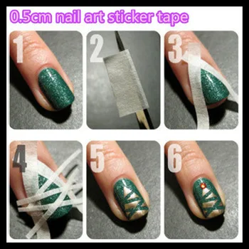 17 x 0.5cm French Manicure Nail Art Tips Creative Nail Tape Stickers Masking Tape Do pattern Nail Tools, DIY Nail Decoration