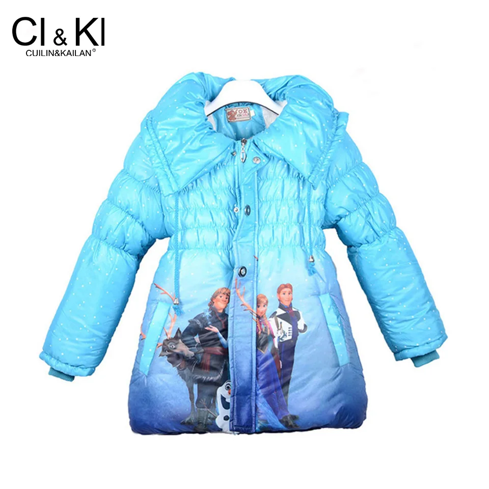 

CuilinKailan Winter Girls Coat Long Sleeve Snow Queen Outwear Coat Cotton Paddad baby Kids Clothing Outfits Jackets Winter Girl