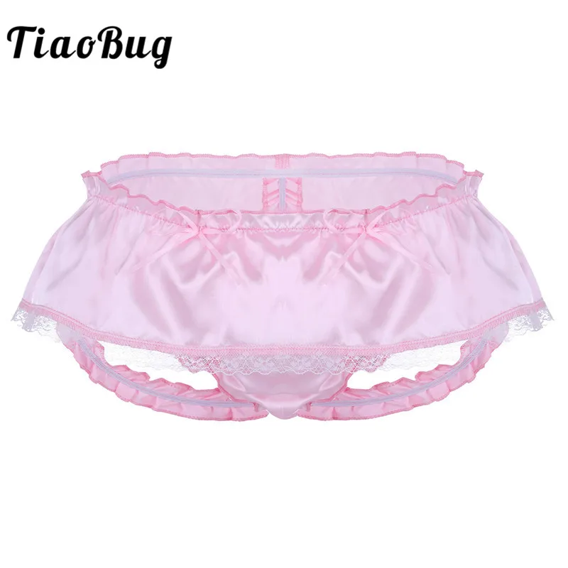 TiaoBuig Мужское нижнее белье мягкие блестящие атласные гофрированные с 3