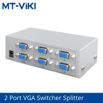 

MT-VIKI VGA Switch Splitter Two Into Four Out Vga HD Video Monitor Split Screen Auto Control Switch MT-204CB