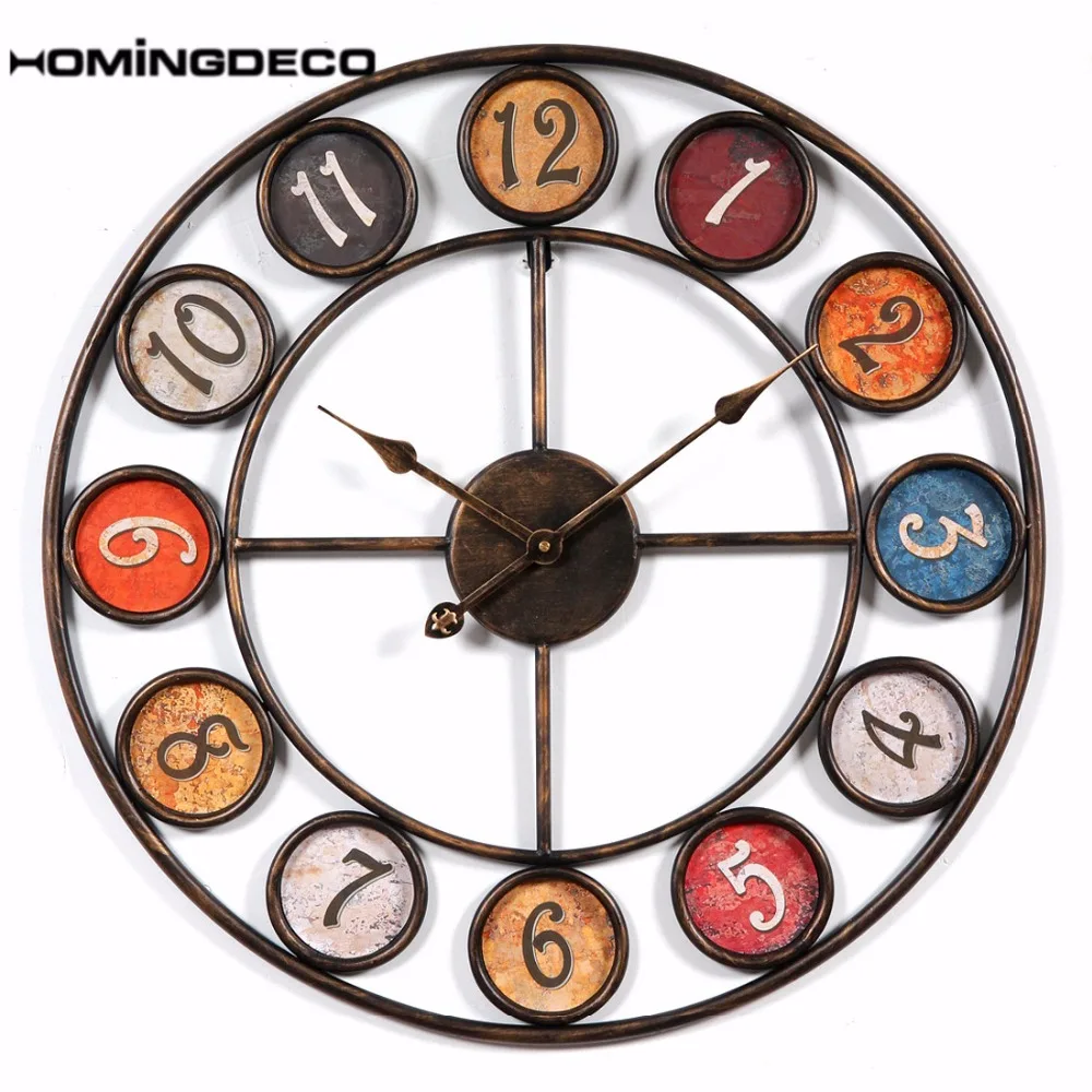 Homingdeco 24 дюйма креативные настенные часы для гостиной винтажные в европейском
