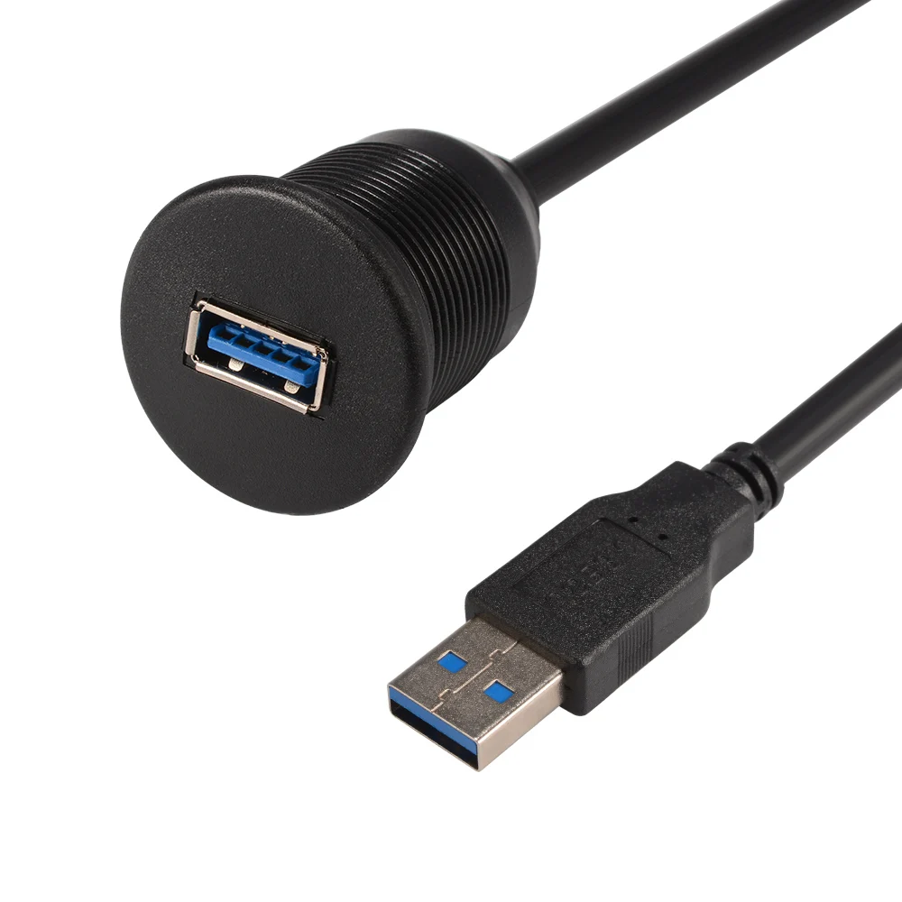 

Waterproof 1 Meter USB 3.0 Dash Flush Mount Extension Cable Male to Female Dashboard Panel for Car Boat Motorcycle CY801-CN