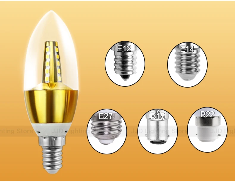 E14 светодиодный лампы в форме свечи лампы светильник E27 энергосберегающая лампа 220V 3W 5 Вт 7 Вт E12 B15 B22 Bombilla Lampara люстра домашнее украшение точечный светильник