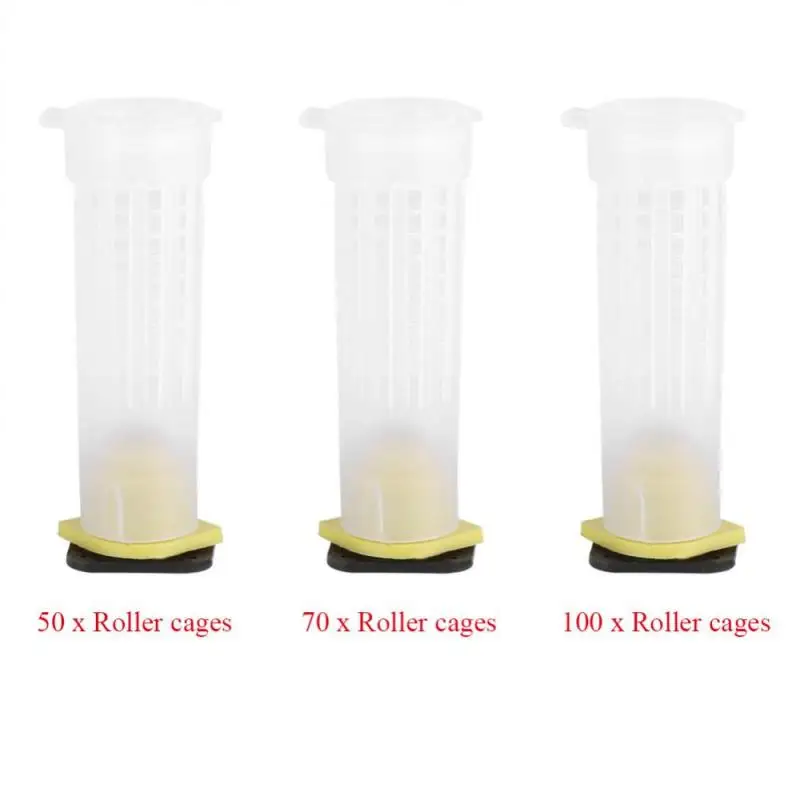 100Pcs Roller Cages Rearing Queen Bee Hair Fixture Beekeeping Practical