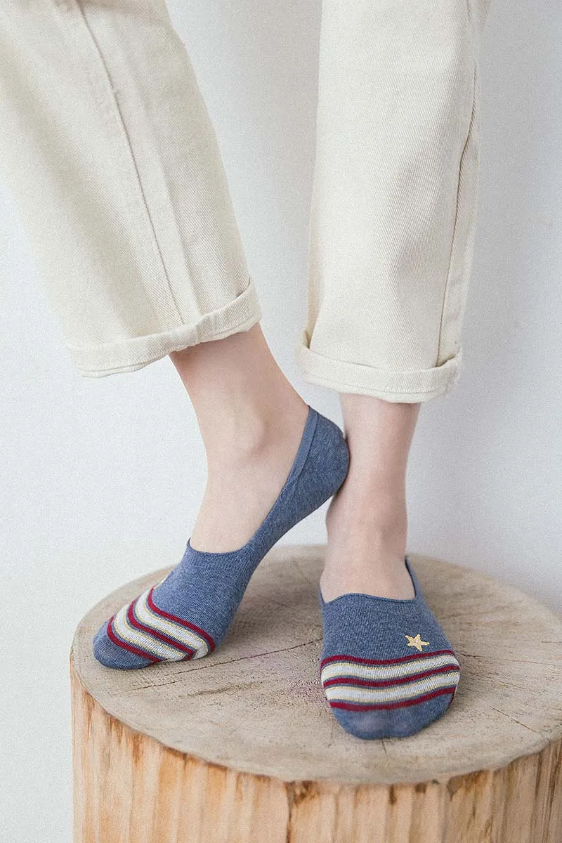 [EIOISAPRA] 1 пара Нескользящие дышащий силикон Для женщин носки Модная Джинсовая куртка с вышивкой из эластичного хлопка для маленьких девочек