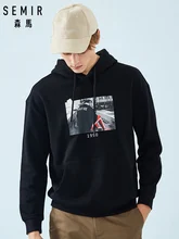 SEMIR Men Cotton Print Hooded Sweatshirt Men's Pullover Hoodie with Kangaroo Pocket Sweatshirt with Drawstring Hood Fashion SEMIR Men Cotton Print Hooded Sweatshirt Men's Pullover Hoodie with Kangaroo Pocket Sweatshirt with Drawstring Hood Fashion