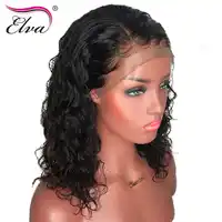 13x6 ลูกไม้ด้านหน้าด้านหน้ามนุษย์ Wigs ความหนาแน่น 150% บราซิล Curly Lace ด้านหน้าวิกผมเด็ก Pre Plucked remy Elva ผมวิกผมลูกไม้