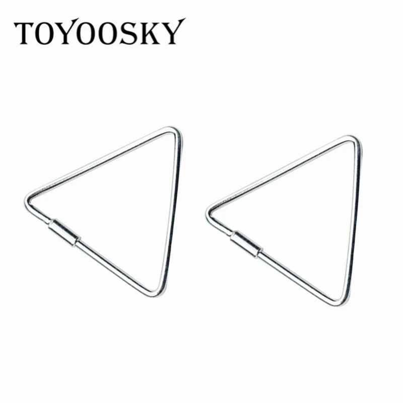 

TOYOOSKY Unique Square Triangle Shaped Piercing Small Huggie Hoop Earring for Women Sterling-silver-jewelry Earing Round Jewelry
