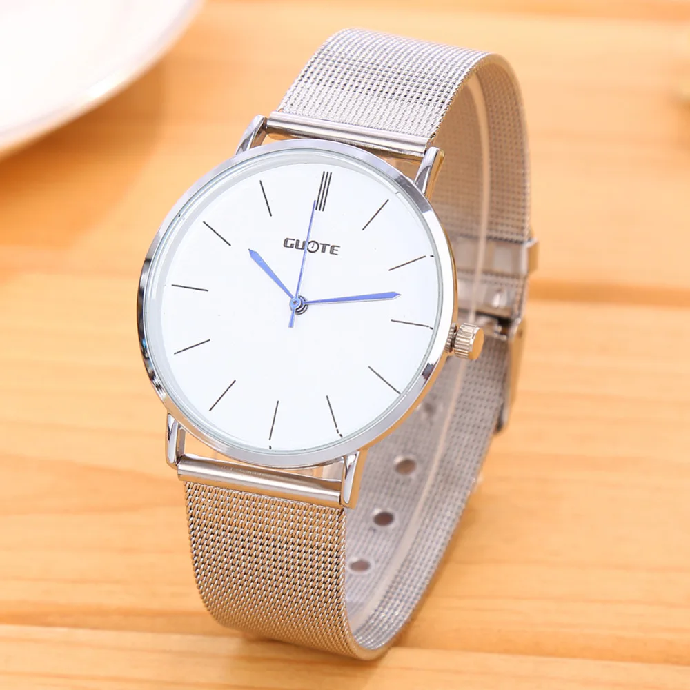 Relogio Feminino New Fashion Silver Quartz Watch Women Metal Mesh Stainless Steel Casual Watches Luxury Brand