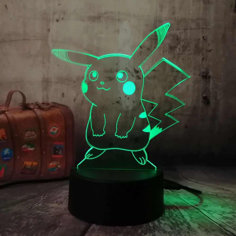 Хит продаж фигурка Pokemon Go 3D ночник светильник с изображением Пикачу декор для