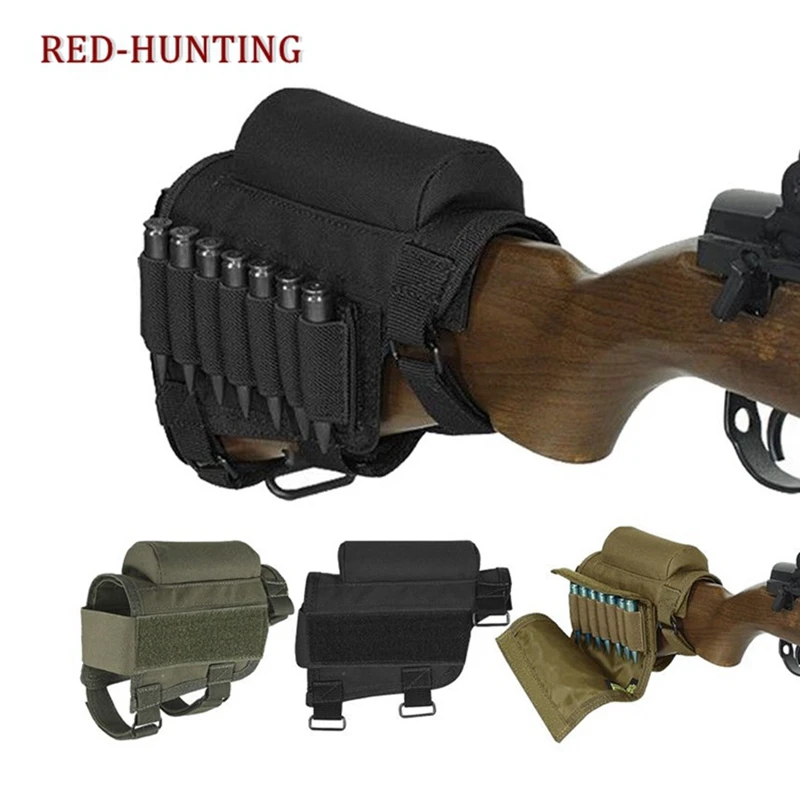 

Combat Rifle Cheek Rest Buttstock Gun Bullet Stock Ammo Shell Tactical Hunting Rifle Magazine Molle Pouch Cartridge Holder Bag