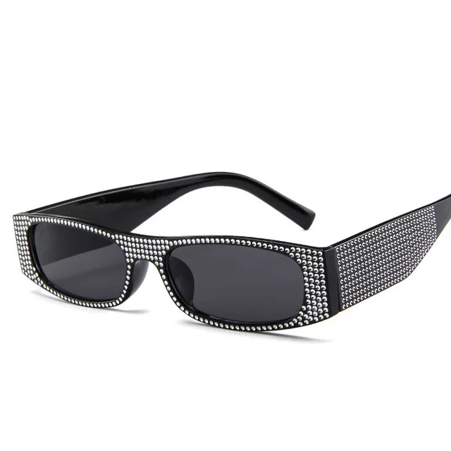 Имитация бриллианта Элегантные Солнцезащитные очки женские Роскошные брендовые дизайнерские маленькие квадратные солнцезащитные очки для женщин синие желтые очки мужские - Цвет линз: 1