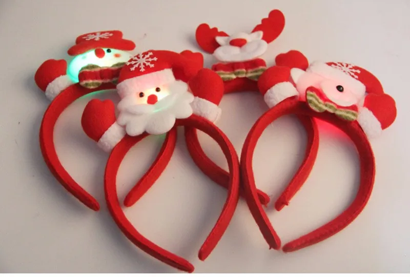 Милые рождественские украшения с светло-красным ободком для волос, детские головные уборы для девочек, праздничные вечерние украшения