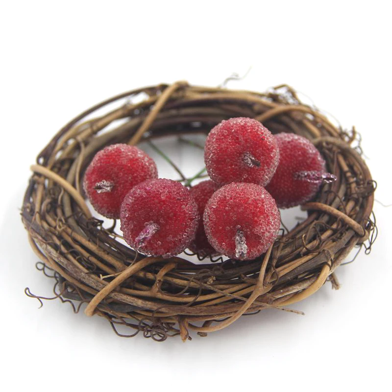 FGHK 12 Pi/èces Baies en Verre Artificiel Fruits Cerise Rouge en Plastique Fruits pour La D/écoration De Mariage /À La Maison Faux Fraise Fleur De M/ûrier