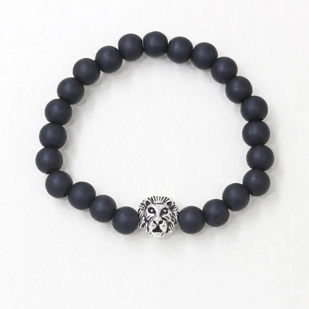 

Men's Beads Bracelet Volcanic Rock Natural Stone Leopard Head Beaded Bracelet Jewelry Accessory Fashion bracelet best gift136