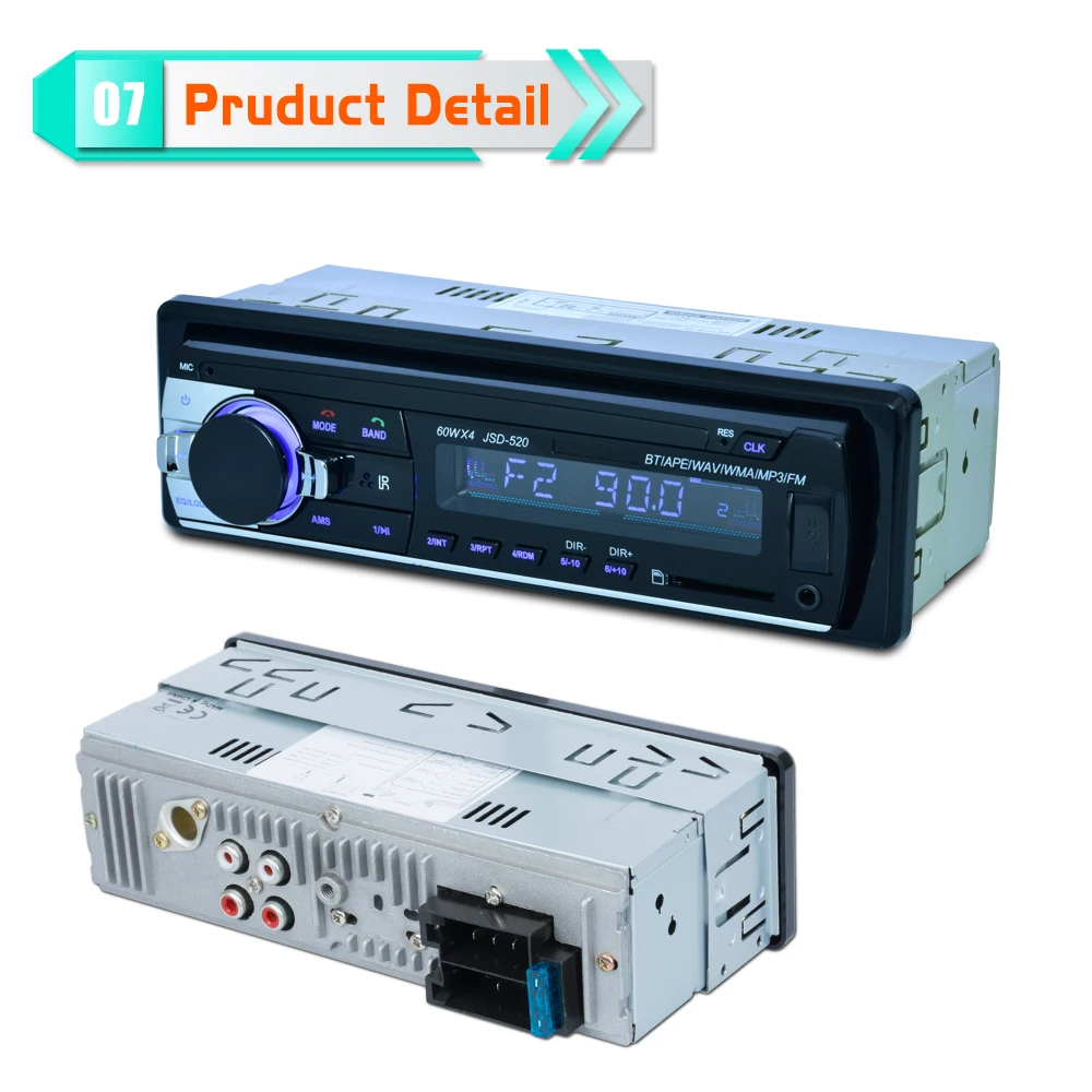 Новинка, JSD-520, Bluetooth 2,0, Стерео Авторадио, автомобильное радио, 12 В, в-dash, 1 Din, FM, Aux вход, приемник, SD, USB, MP3, MMC, WMA, автомобильный аудиоплеер