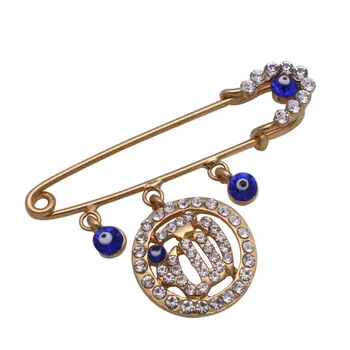 

zkd islam muslim Allah evil eye crystal Pin brooch