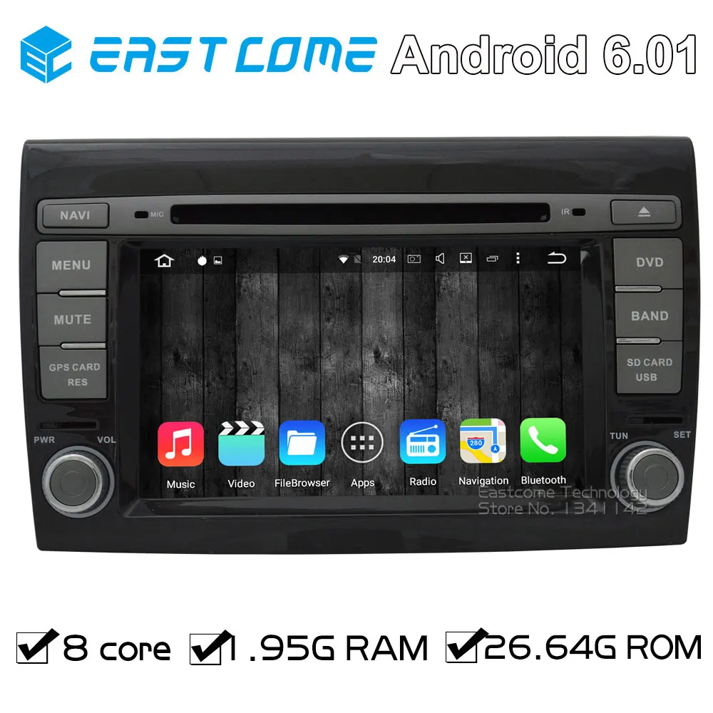 Octa Core 8 Core Pure Android 6.01 Car DVD Player for Fiat Bravo 2007 2008 2009 2010 2011 2012 With Radio Bluetooth GPS WiFi фаркоп aragon fiat bravo 2007 lancia delta 2008