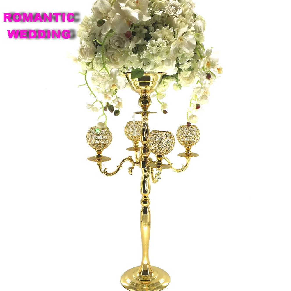 Crystal Candelabra Centerpieces Gold Wedding Globe Crystal Candelabra 5